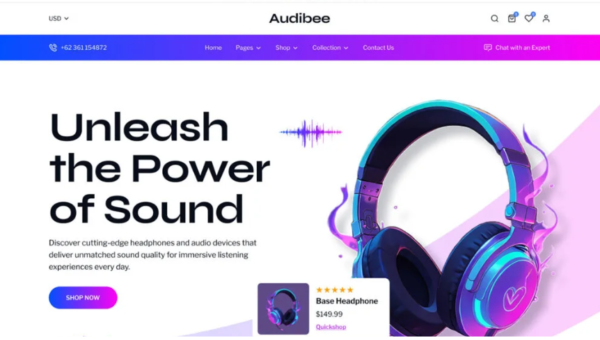 Audibee Headphone Store WordPress Theme