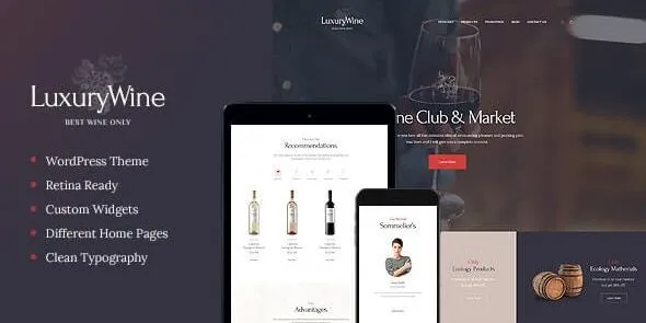 Luxury Wine – Liquor Store & Vineyard WordPress Theme + Shop