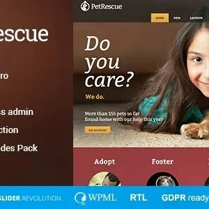 Pet Rescue – Animals and Shelter Charity WP Theme