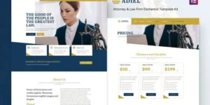 Adiel – Attorney & Law Firm Elementor Template Kit for wordpress