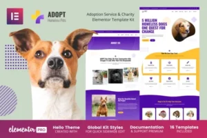 Adopt – Adoption Service & Charity Elementor Template Kit For WordPress