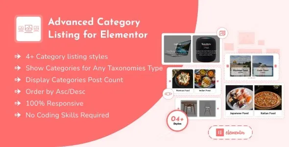 Advanced Category Listing for Elementor for wordpress