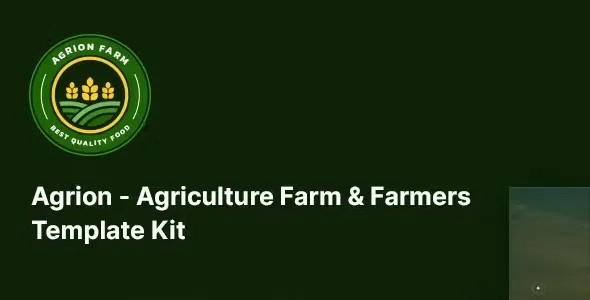 Agrion – Agriculture Farm & Farmers Template Kit For WordPress & woocommerce