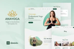Anayoga – Yoga Teacher & Studio Elementor Template Kit For WordPress