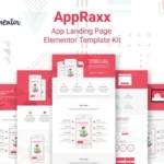 AppRaxx – App Landing Page Elementor Template Kit For WordPress & woocommerce