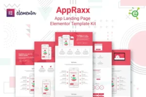 AppRaxx – App Landing Page Elementor Template Kit For WordPress