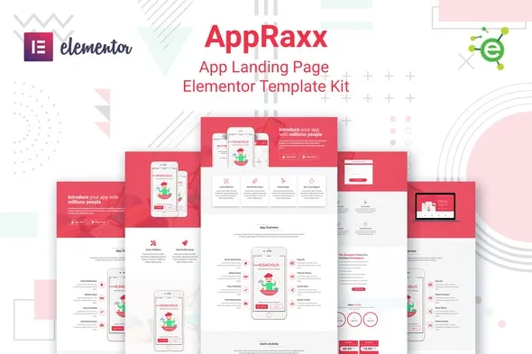 AppRaxx – App Landing Page Elementor Template Kit For WordPress & woocommerce