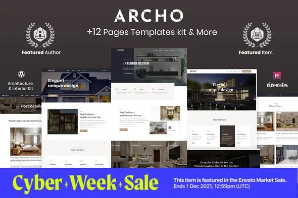 Archo – Architecture & Interior Elementor Template Kit For WordPress & WooCommerce