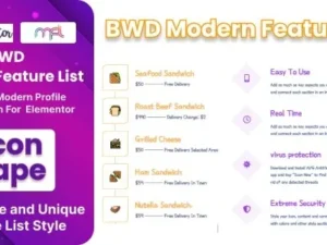 BWD Modern Feature List Addon For Elementor for wordpress