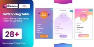BWD Pricing Table – addon for elementor for wordpress