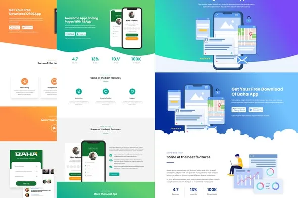 Baha – Apps Landing Elementor Template Kit For WordPress & WooCommerce