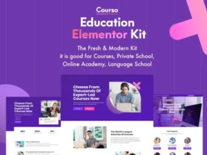 Courso – Online University & Courses Elementor Template Kit For WordPress & Woocommerce