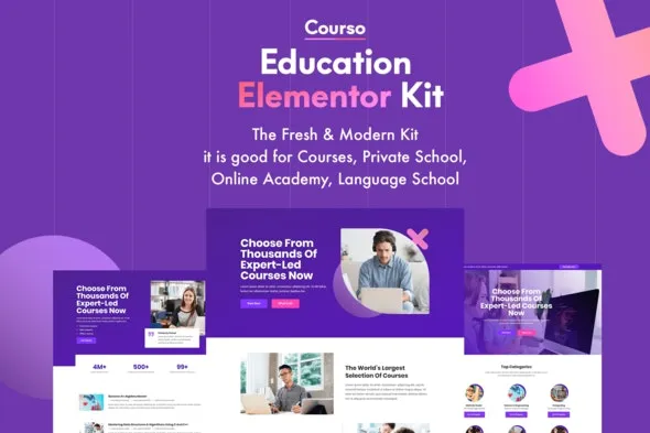 Courso – Online University & Courses Elementor Template Kit For WordPress & Woocommerce