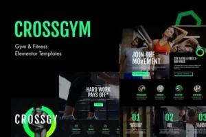 CrossGym – Gym & Fitness Elementor Template Kit For WordPress