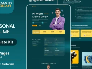 DavidDean – Personal Portfolio & Resume Elementor Template Kit for WordPress & WooCommerce
