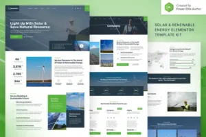 Dometric Solar & Renewable Energy Elementor Template Kit For WordPress