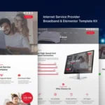 Evernet Broadband & Internet Service Provider Elementor Template Kit For WordPress & WooCommerce