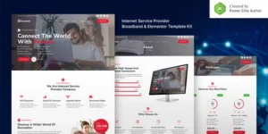 Evernet Broadband & Internet Service Provider Elementor Template Kit For WordPress & WooCommerce