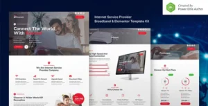 Evernet Broadband & Internet Service Provider Elementor Template Kit For WordPress