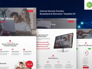 Evernet Broadband & Internet Service Provider Elementor Template Kit For WordPress & WooCommerce