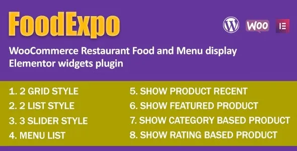 FoodExpo – WooCommerce Restaurant Food Menu Elementor widget