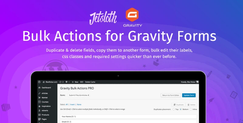 Gravity Forms Bulk Actions Pro – Jetsloth for wordpress