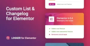 Logger-Changelog & Custom List for Elementor