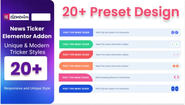 News Ticker Addon For Elementor for wordpress