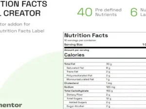 Nutrition Facts Label Creator Elementor Addon for wordpress