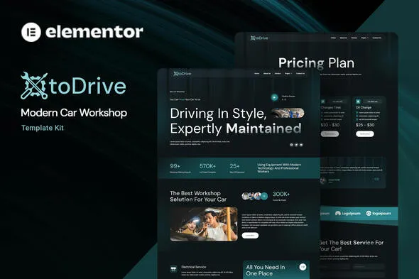 Otodrive – Modern Car Workshop Elementor Template Kit For WordPress & WooCommerce