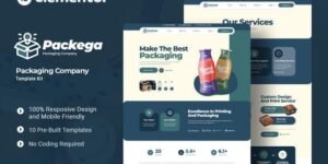 Packega – Packaging Company Elementor Template Kit For WordPress & WooCommerce