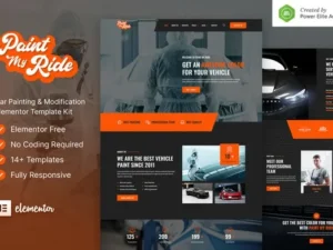 PaintMyRide – Car Painting & Modification Elementor Template Kit For WordPress & woocommerce