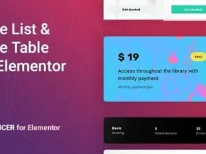 Pricer – Price List for Elementor for wordpress