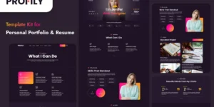 Profily – Personal Portfolios & Resume Elementor Template Kit For WordPress 7 woocommerce