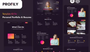 Profily – Personal Portfolios & Resume Elementor Template Kit For WordPress