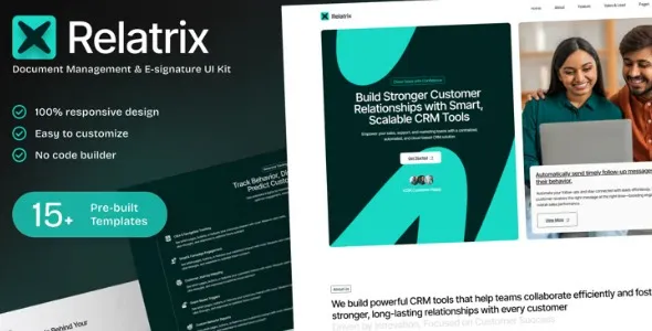 Relatrix – CRM SaaS Platform Elementor Template Kit for WordPress