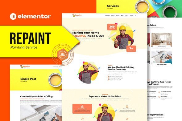 Repaint Painting Company Service Elementor Template Kit For WordPress & WooCommerce