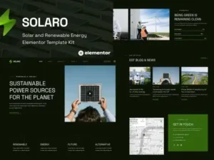 Solaro Solar & Renewable Energy Elementor Template Kit For WordPress & WooCommerce