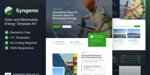 Syngenic Solar & Renewable Energy Elementor Template Kit For WordPress & WooCommerce