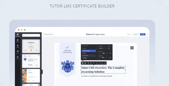 Tutor LMS Certificate Builder – WordPress Add‑On