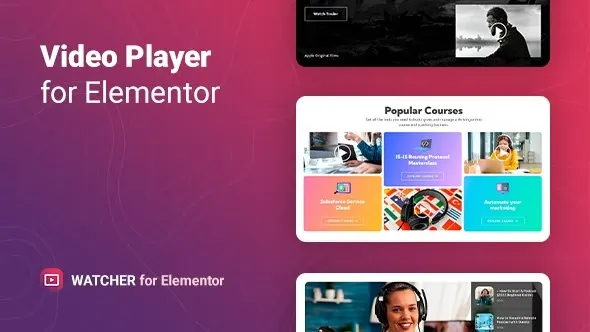Watcher – Flexible Video Player for Elementor for wordpress