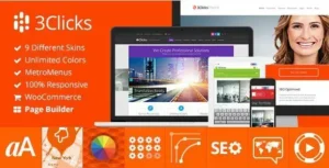 3Clicks – Responsive Multi‑Purpose WordPress Theme