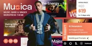 Muzica Music Band WordPress Theme – Ultimate Singer & Musician Design | GPLFox